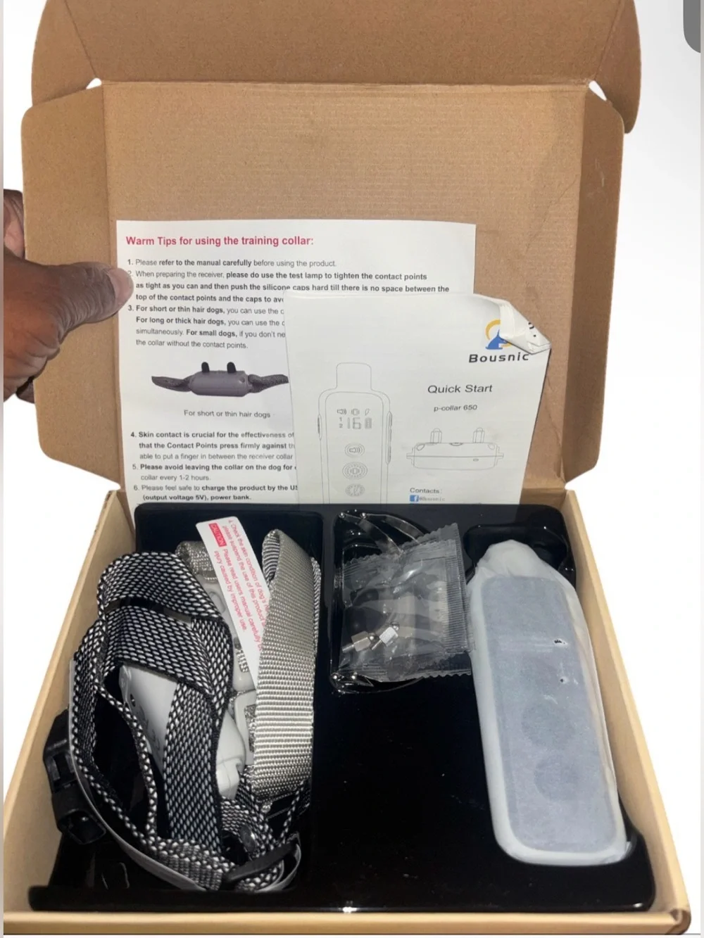 Bousnic Waterproof Dog Shock Collar for 2 Dogs - (8-120lbs)